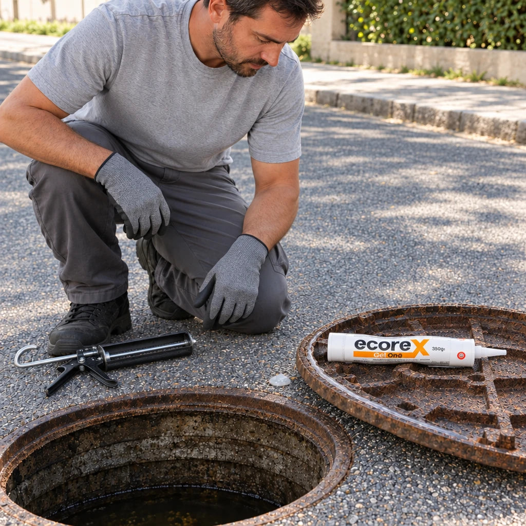 Ecorex gel para aplicar nas tampas do esgoto