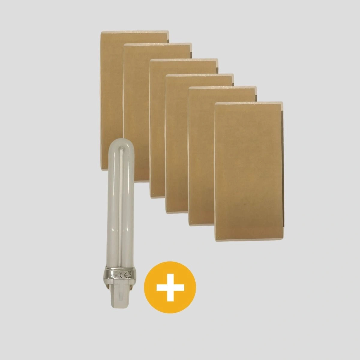 6 placas adesivas de captura anti-insetos e 1 Lâmpada
