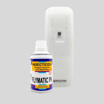 inseticida FlyMatic e doseador branco contra moscas