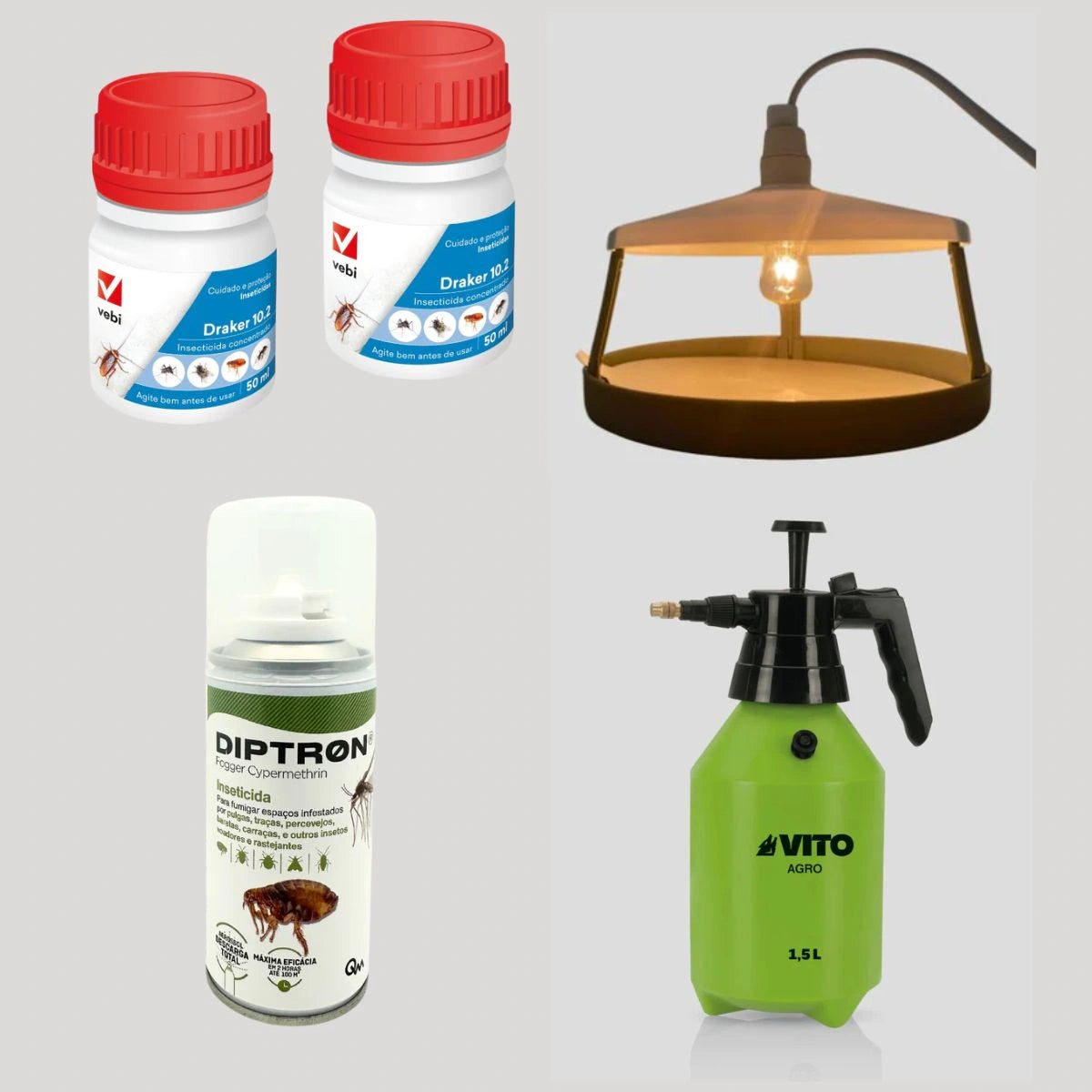 kit completo para eliminar pulgas dentro de casa